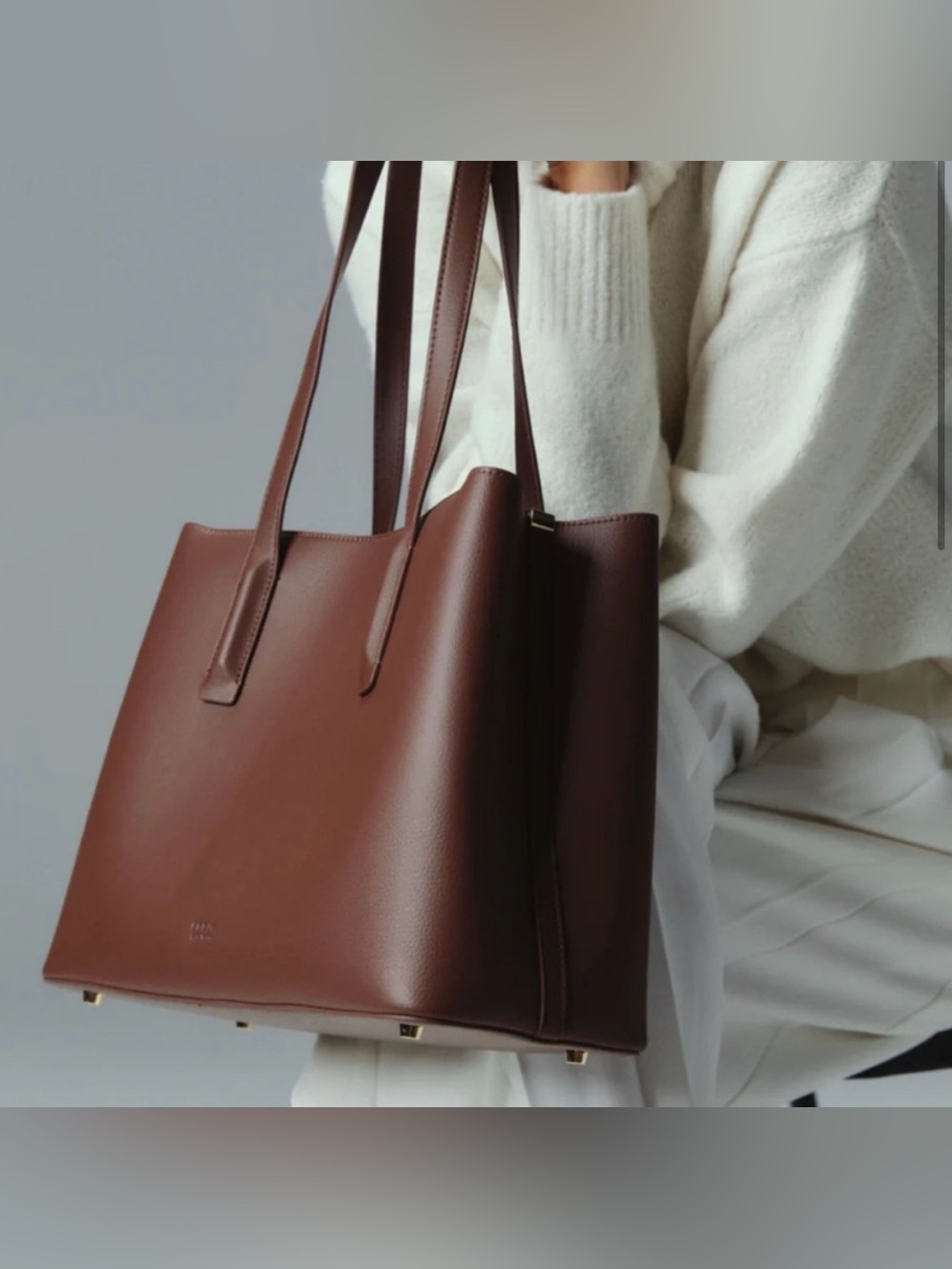 Freja New York Linnea Tote in Pecan With Dust Bag Lightly Used Work Career